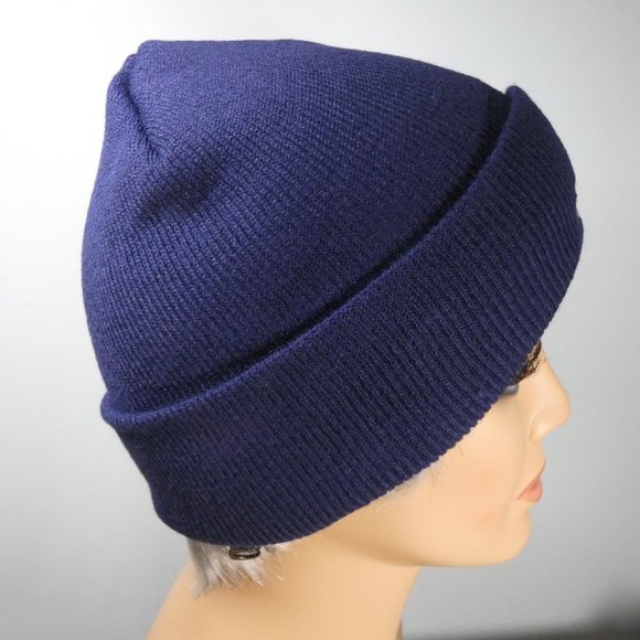 Kangol Knit Cap Beanie Navy/Dark Blue White Logo - Picture 3 of 9